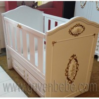 Gold Leaf large carved Rocking baby bassinets avant-garde